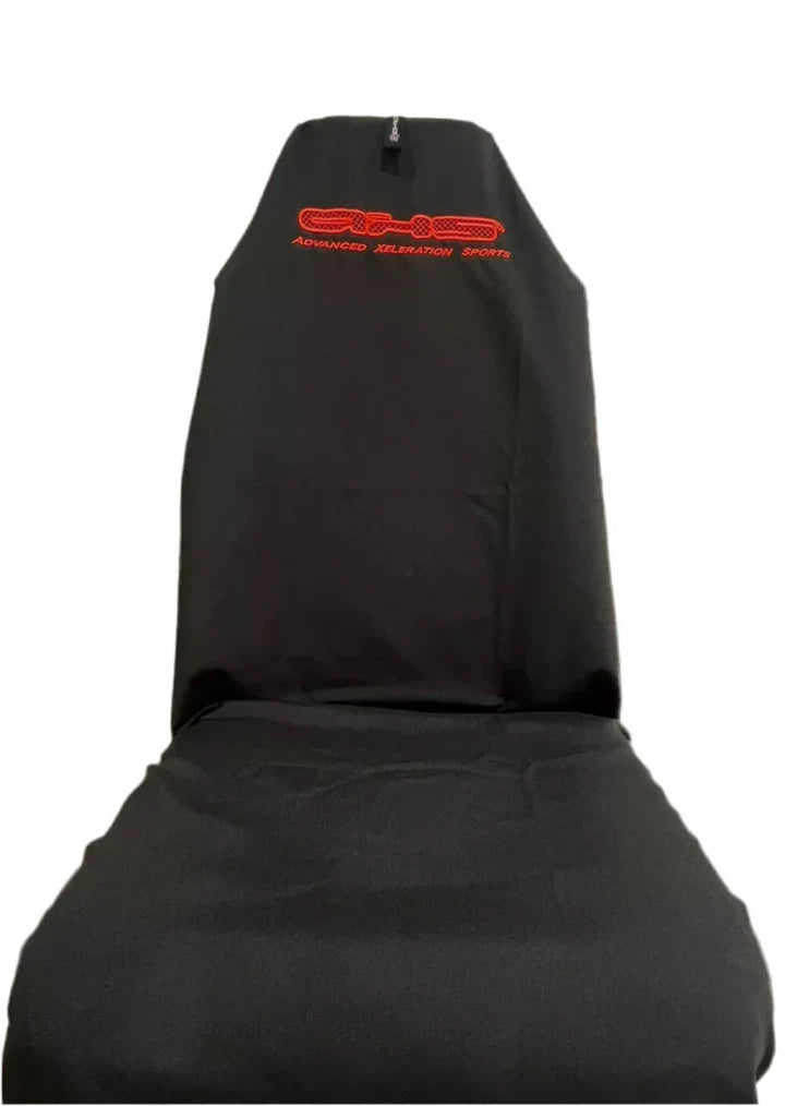 Original Embroidered AXS Front Seat Cover - Fluoro Orange on Black Single AXSFORBLA