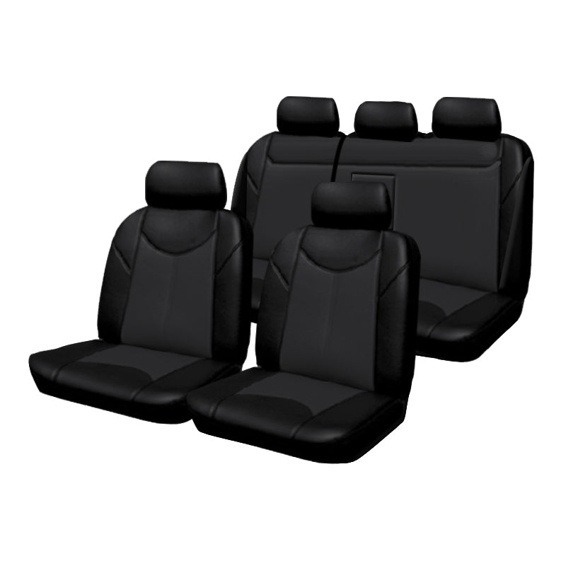 Custom Seat Covers Leather-look Black Suits Mazda 3 Sedan 4/2009-01/2014 Air Bag Safe 2 Rows