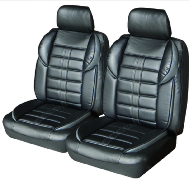 Altitude Leather Look Seat Covers Airbag Deploy Safe Black