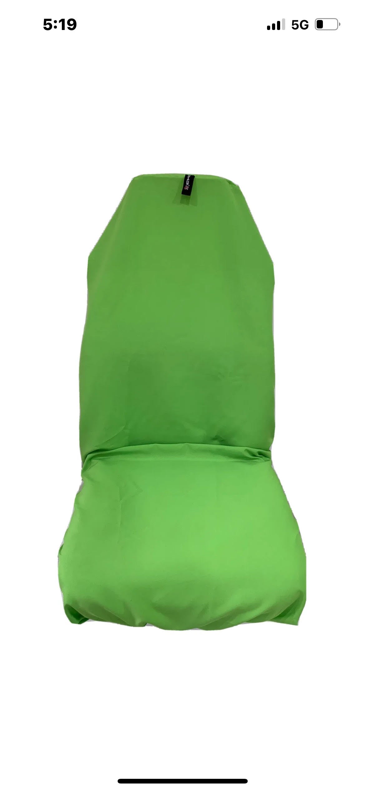 Original AXS Single Front Seat Cover - Lime Green No Logo Plain