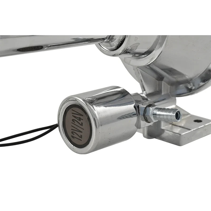 Chrome Single Rectangular Trumpet Air Horn 630mm Long 12V/24V Loud Truck Train OTH-1414