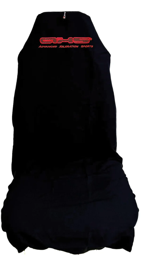 Original Embroidered AXS Front Seat Cover - Fluoro Red on Black Single AXSREDBLA