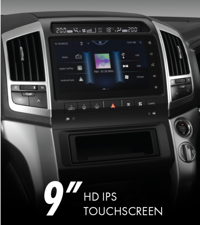 9" Advanced infotainment system suits Landcruiser 200 Sahara 2007-2009 AMUTO51A