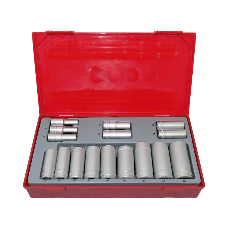 Teng Tools 16 Piece 3/8 inch Drive Metric Deep Socket Set TT3816 ...