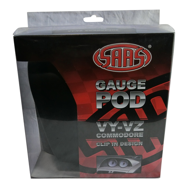Saas 52mm 2 Inch Black Suits Holden Commodore Twin Holder VY VZ HSV Style Gauge Dash Pod SS