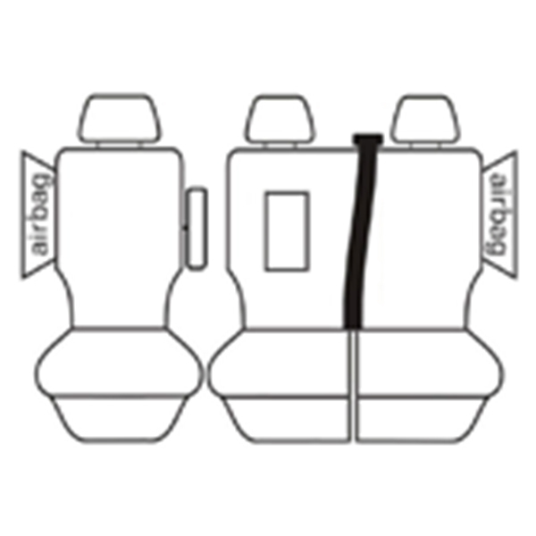 Esteem Velour Seat Covers Suits Ford Transit Custom VN VO 290S SWB/330L LWB Van 9/2013-On Charcoal EST7110CHA