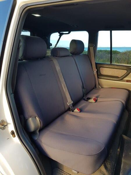 Wet Seat Grey Neoprene Seat Covers Toyota Landcruiser 79 Series Dual Cab 10/1999-On Charcoal Stitching