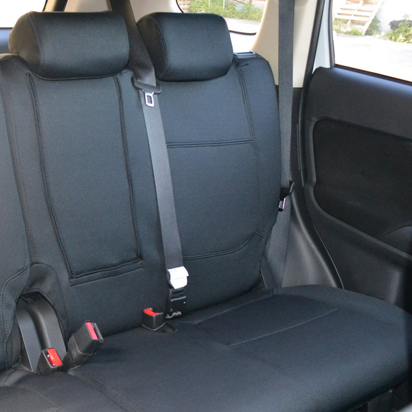 Wet Seat Black Neoprene Seat Covers Toyota Hilux SR/SR5 Dual Cab 9/2015-On Black Stitching