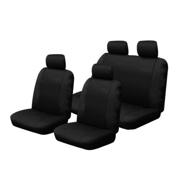Canvas Seat Covers Nissan Navara D23 Series 3 NP300 RX/SL/ST/ST-X Dual Cab 11/2017-11/2020 2 Rows OUT7107BLK