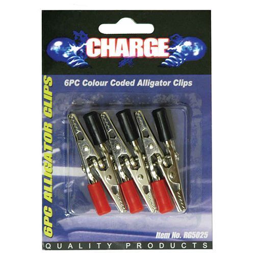 Charge Alligator Testing Clips 5Amp 6Pc RG5025