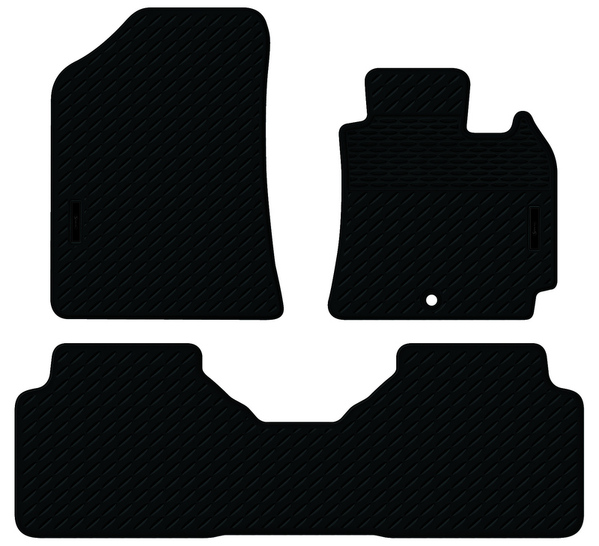 Rubber Custom Floor Mats Kia Cerato Sedan/Hatch YD 4/2013-6/2018 Front & Rear Black MRBKI001BLK2RW