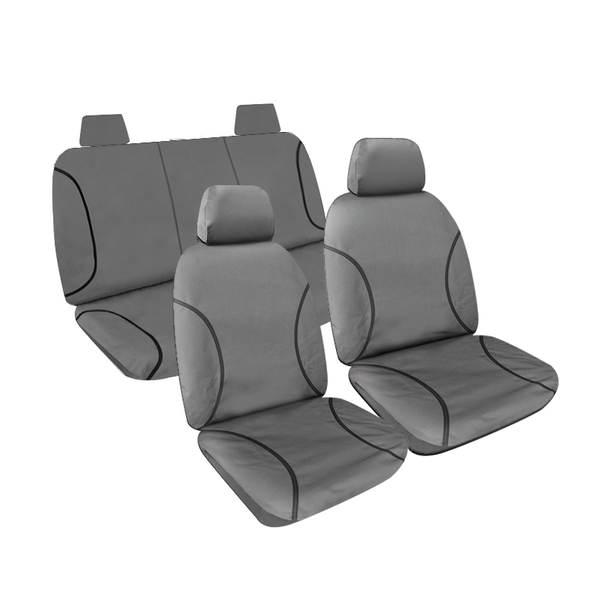 Tradies Full Canvas Seat Covers Suits Nissan Navara NP300 Dual Cab ST/RX 2015-Oct 2017 2 Rows PCD217CVCHA
