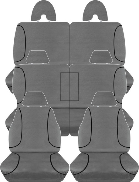 Tradies Full Canvas Seat Covers Suits Nissan Patrol GU Series ST 10/2004-2016 3 Rows PCD203CVCHA