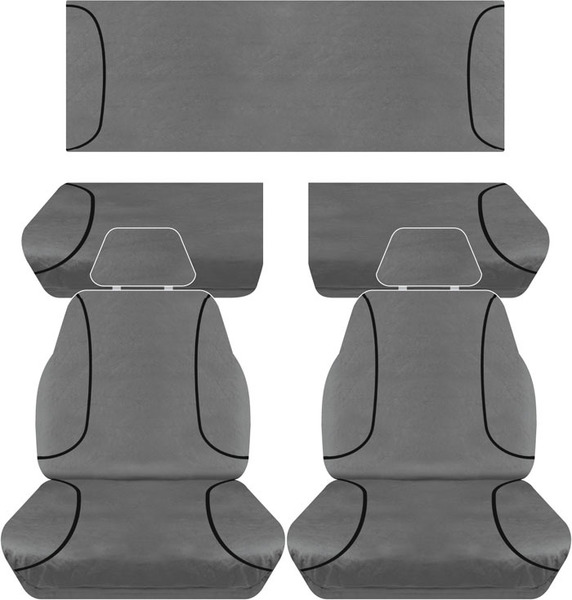 Tradies Full Canvas Seat Covers Suits Ford Ranger PX/2/3 Series Super Cab XL 2012-On 2 Rows PCF451CVCHA