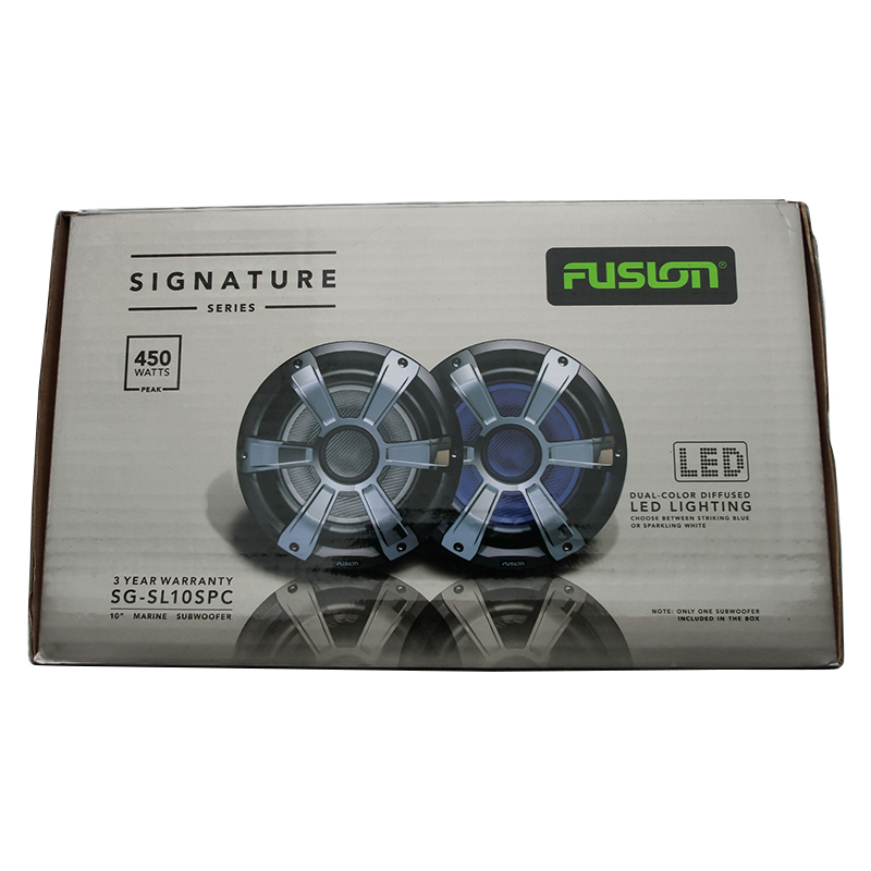 Fusion Marine Signature 10 inch LED Light Subwoofer Chrome Grill 450W SG-SL101SPC Series 2