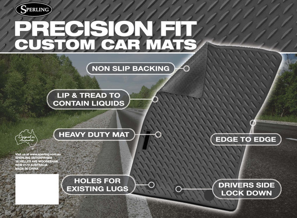 Rubber Custom Floor Mats Suits Kia Cerato Sedan/Hatch YD 4/2013-6/2018 Front & Rear Black MRBKI001BLK2RW