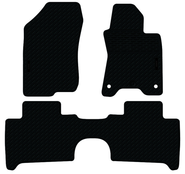 3D Custom Floor Mats Suits Nissan Navara NP300 Dual Cab D23 11/2015-On Rubber 3 Piece Front & Rear Black Automatic EXP.ELEMENT3664210k