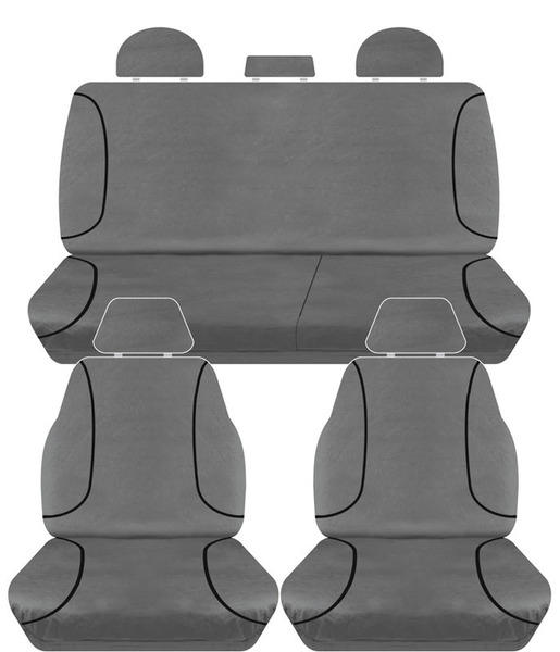 Tradies Full Canvas Seat Covers Isuzu D-Max TF Dual Cab SX 6/2012-7/2020 2 Rows PCG395CVCHA