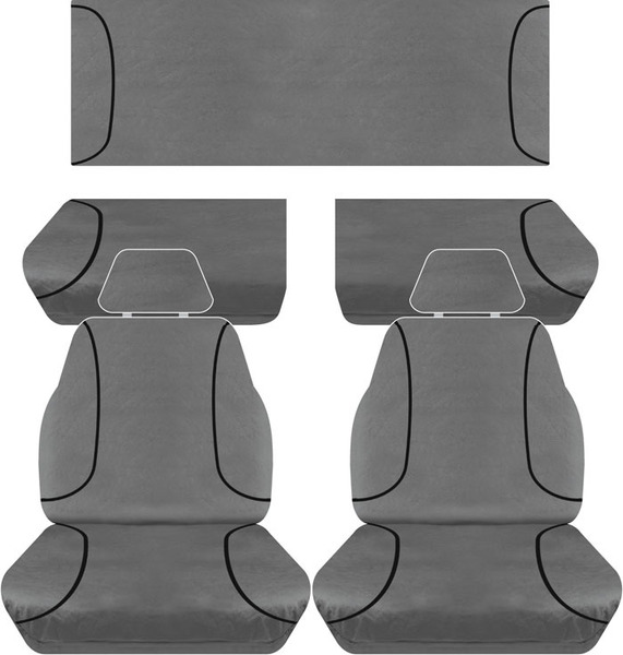 Tradies Full Canvas Seat Covers Toyota Hilux SR Extra Cab Ute 2010-10/2015 2 Rows PCT459CVCHA