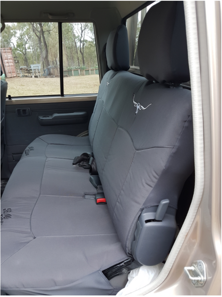 RM Williams Stockyard Canvas Car Seat Covers Landcruiser Dual Cab 70 VDJ76/VDJ78/VDJ79Series Workmate/GXL 10/2012-On 2 Rows