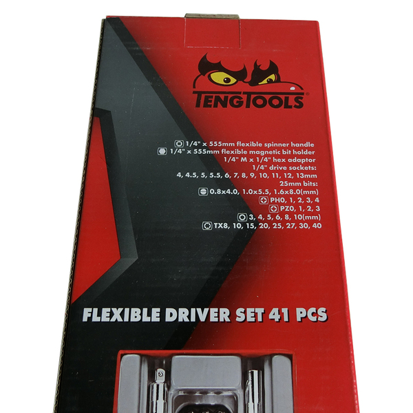 Teng Tools - 1/4 Dr Flexible Driver Set 41 Piece TTXMD41N