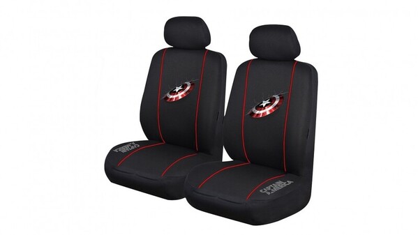 Marvel Avengers Seat Covers Front Pair Black Universal Size Airbag Safe Captain America
