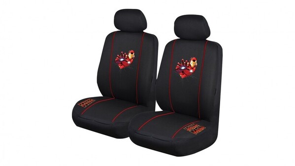Marvel Avengers Seat Covers Front Pair Black Universal Size 30 Airbag Safe Iron Man