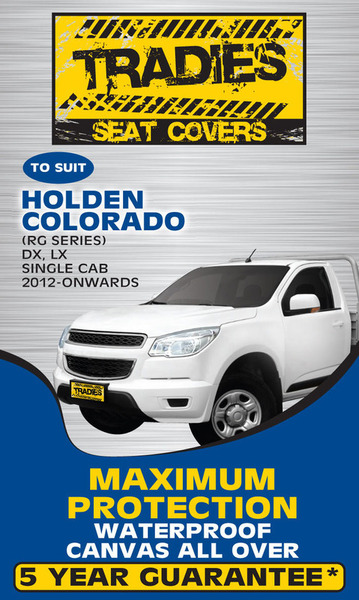 Tradies Full Canvas Seat Covers Holden Colorado RG Series Single Cab 2012-On 1 Row PCG371CVCHA