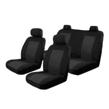 Custom Made Velour Seat Covers Suits Ford Ranger PJ PK Crew Cab 12/2006-09/2011 Front and Rear Black/Grey RANG06PREBG