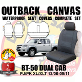Canvas Custom Car Seat Covers Mazda BT-50 Dual Cab 11/2006-10/2011 Airbag Deploy Safe