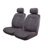 Black Bull Leather Look Seat Covers Airbag Deploy Safe - Grey Size 30 One Pair