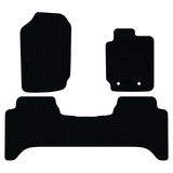 Rubber Custom Floor Mats Suits Ford Ranger Dual Cab PX/PX2/PX3 10/2011-On Front & Rear Black MRBFD001BLK2RW