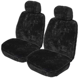 Sheepskin Black Seat Covers set suits Hyundai I30 / i30CW Hatch / Wagon Front Pair Drover 16mm Black