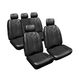 Custom Made Black Leather Look Seat Covers suits Toyota Rav4 2/2013-12/2018 Deploy Safe Front & Rear