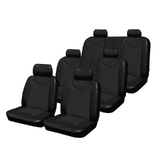 Custom Car Seat Covers Black Leather-look Suits Nissan Patrol Wagon 10/2004-01/2013 GU 4-8 ST 3 Rows