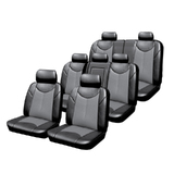 Custom Made Car Seat Covers Leather-look Grey suits Toyota Prado 150 11/2009-5/2021 Airbag Safe 3 Rows