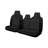 Custom Car Seat Covers Leather Look Black suits Toyota Hiace Van LWB 03/2005-1/2014 32HIA05TORBK