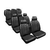 Custom Made Seat Covers Leather Look Black Suits Honda Odyssey RC VTi 2/2014-On 3 Rows