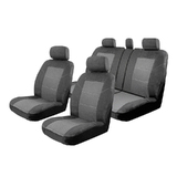 Esteem Velour Seat Covers Set Suits Nissan Dualis 7 Seater Wagon 2010-On Front & Middle Row Charcoal