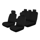 Canvas Car Seat Covers Toyota Hilux SR/SR5 Dual Cab Ute 10/2009-9/2015 Airbag Deploy Safe Black OUT6710BLK