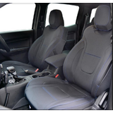 First Row - Custom Black Wet Seat Neoprene Seat Covers Bucket Seats Airbag Safe F-956NPBLKBLU
