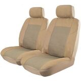 Esteem Velour Front Seat Covers Pair Airbag Deploy Safe [Colour: Beige]