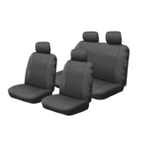 Custom Canvas Seat Covers Suits Mitsubishi Triton Dual Cab 09/2009-10/2011 Airbag Safe Charcoal