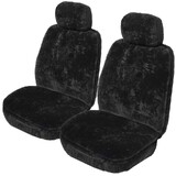 Custom Sheepskin Seat Covers Suits Holden Colorado RG Ute 6/2012-7/2020 22mm Black Pair