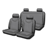 Seat Covers Set Suits Ford Ecosport BK Wagon 12/2013-On 2 Rows Black Bull Black Leather Look