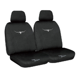 RM Williams Black Neoprene Wetsuit Black Stitch Front Car Seat Covers Size 30 One Pair