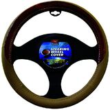 Soft Leather-feel Steering Wheel Cover Dark Wood Grain / Mocha 38cm 15 Inch RG2460MC