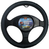 Genuine Leather Steering Wheel Cover Black 40cm RG2427-40BK