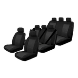 Esteem Velour Seat Covers Set Suits Kia Carnival KA4 S/Si/SLi/Premium Wagon 9/2020-On 3 Rows EST7189BLK