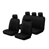Canvas Seat Covers Suits Nissan Navara D23 SL / ST / ST-X / PRO-4X Dual Cab 12/2020-On  2 Rows OUT7198BLK